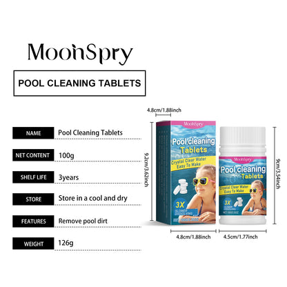 MoonSpry Pool cleaning slow-release tablets Swimming pool water decontamination, deodorization, and multi-functional cleaning effervescent tablets