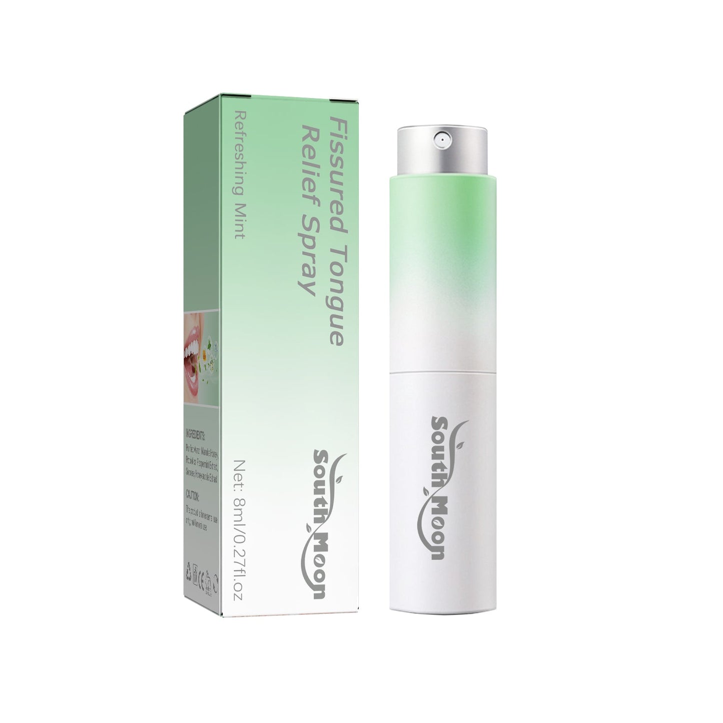 South Moon Cracked Tongue Relief Spray Relieves tongue cracks, freshens breath, and eliminates bad odor oral spray