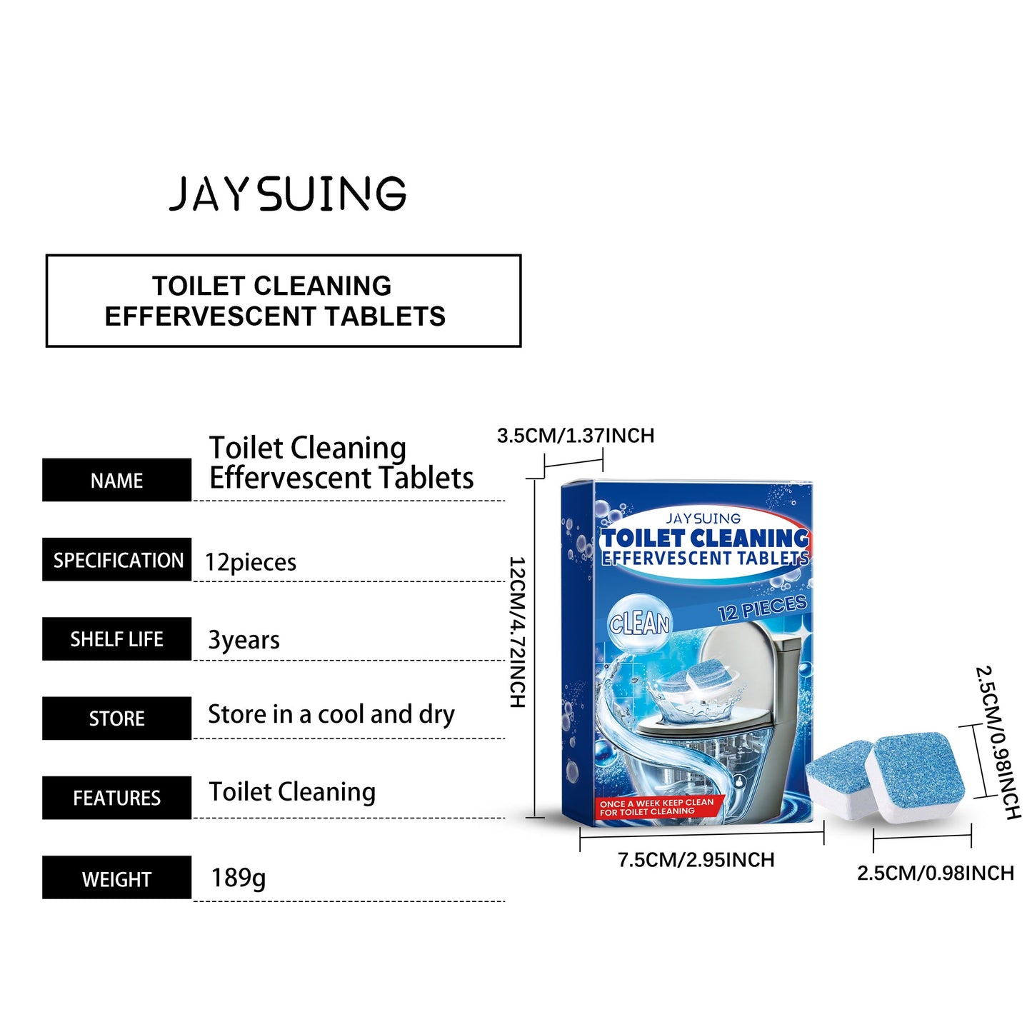 Jaysuing Toilet cleaning tablets Fragrant cleaning products for bathroom cleaning, toilet descaling, and odor removal