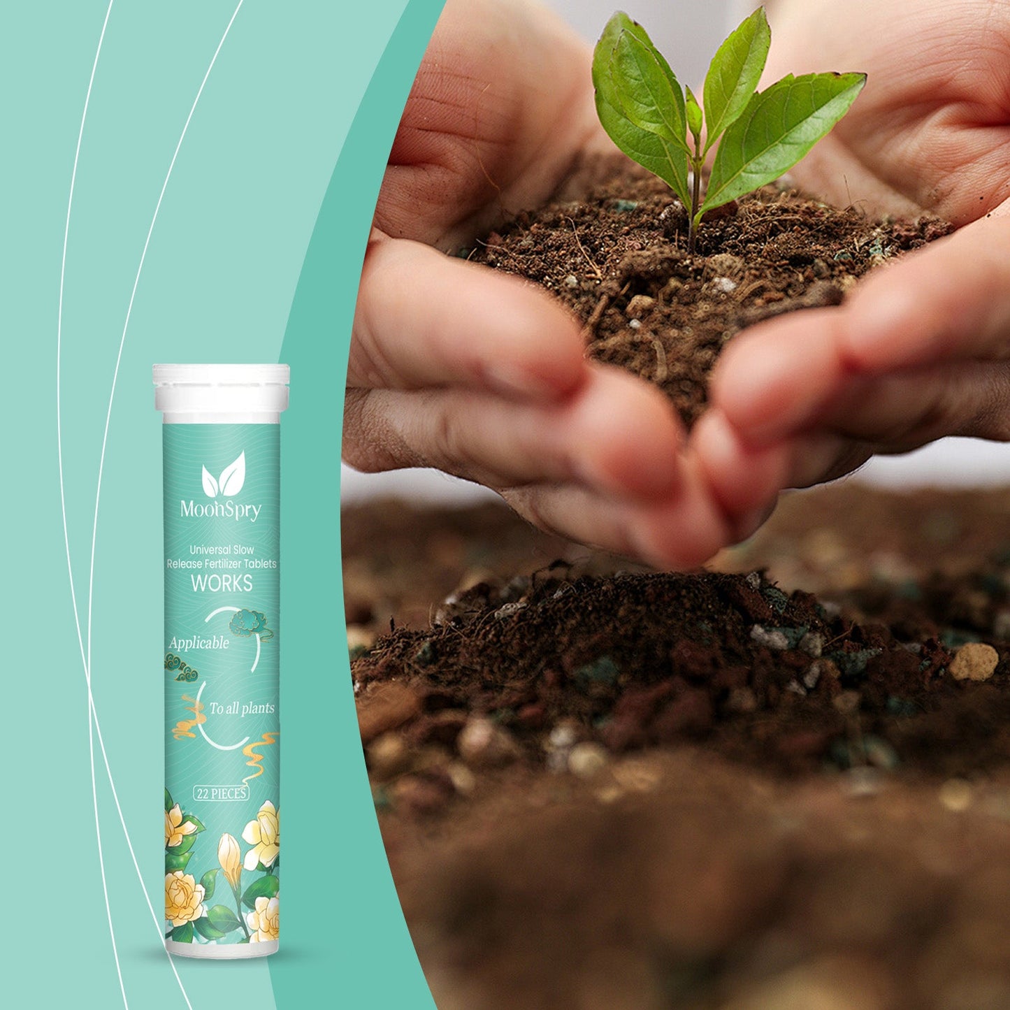 MoonSpry Universal Slow-Release Green Tablet Fertilizer Promotes plant growth, organic compound fertilizer tablets for gardening