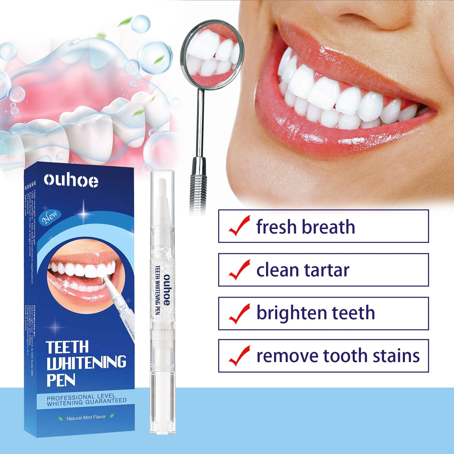 OUHOE Teeth Whitening Essence Pen Teeth Whitening and Brightening Pen