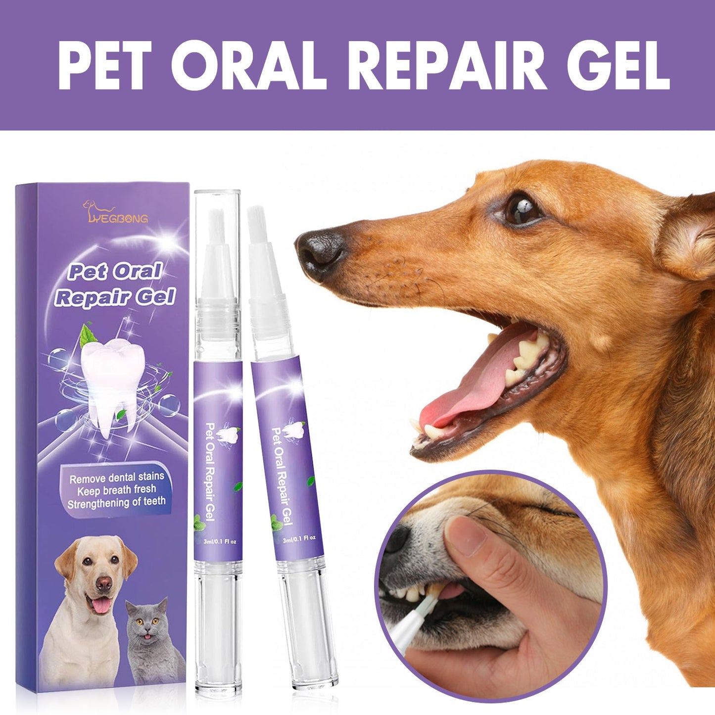 Yegbong Pet Oral Repair Gel（1pcs） Deep cleaning of dog and cat teeth, oral hygiene care