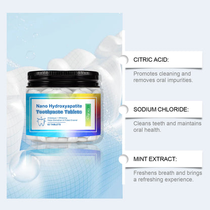 Oralhoe Mint toothpaste tablets Portable cleaning toothpaste tablets for fresh breath, stain removal, and odor elimination