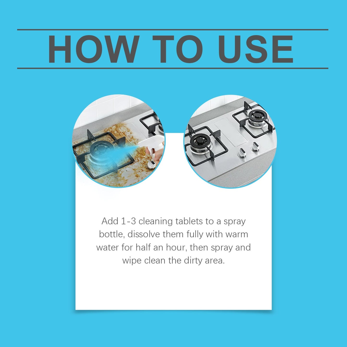Jaysuing Multi-purpose cleaner Multi-purpose cleaning effervescent tablets, gentle cleaner for removing dirt, grease, and odors