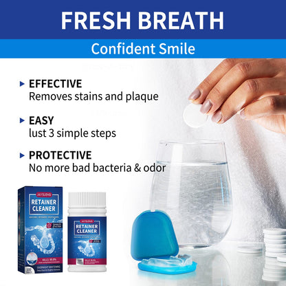 Jaysuing Denture cleaning tablets Whitening Dentures Fresh Breath Oral Care Cleaning Tablets