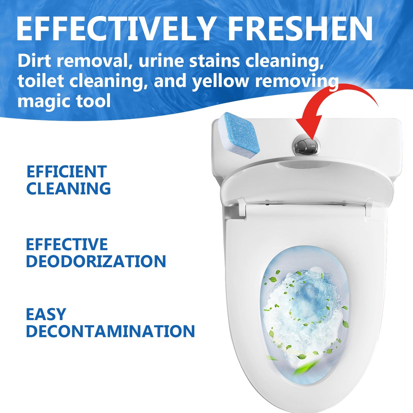 Jue-Fish Toilet Effervescent Tablets Toilet decontamination, urine stain removal, deodorizing and fragrance-retaining toilet cleaning effervescent tablets