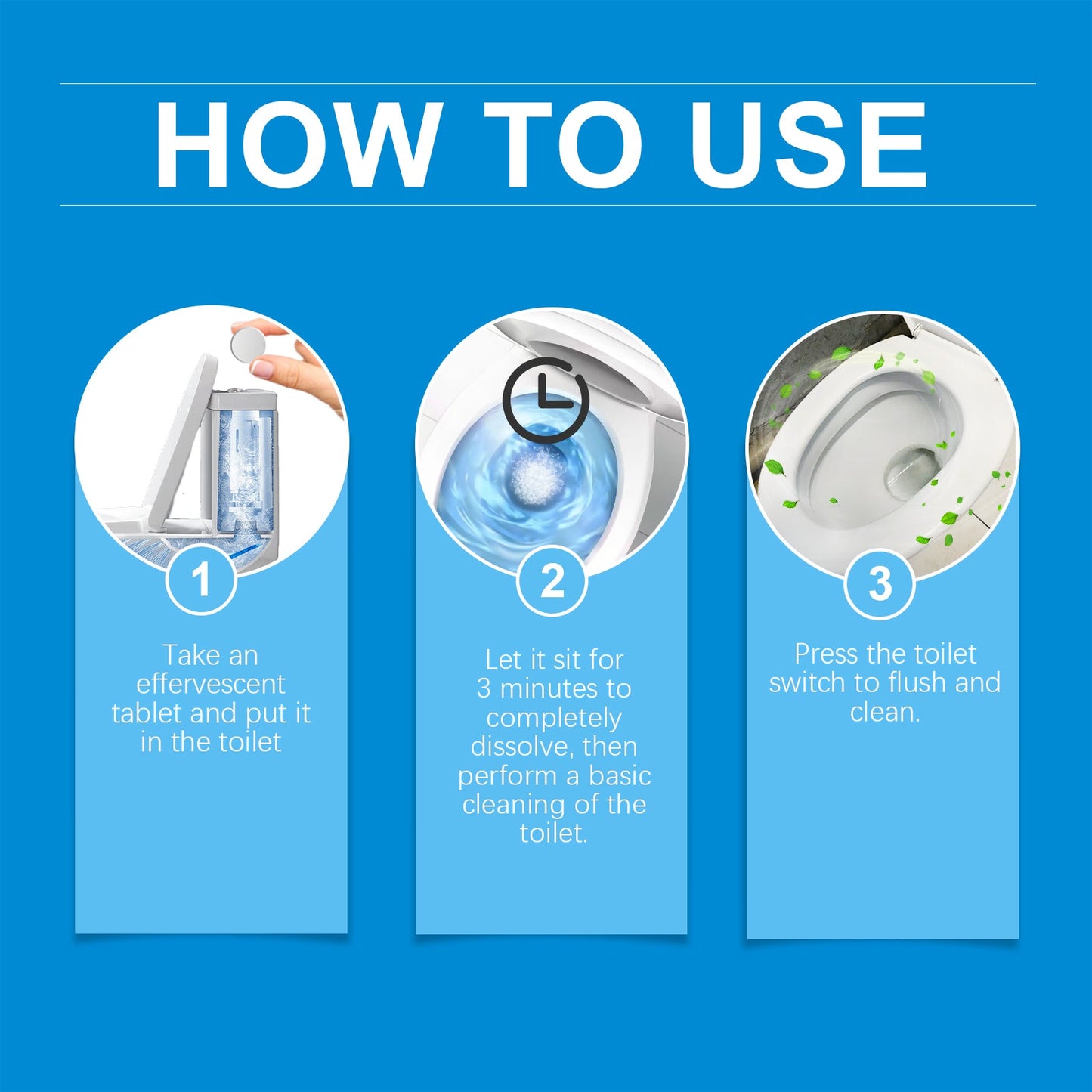 JAYSUING Toilet cleaning tablets Efficient toilet cleaning, stain removal, descaling, and deodorizing toilet cleaning tablets