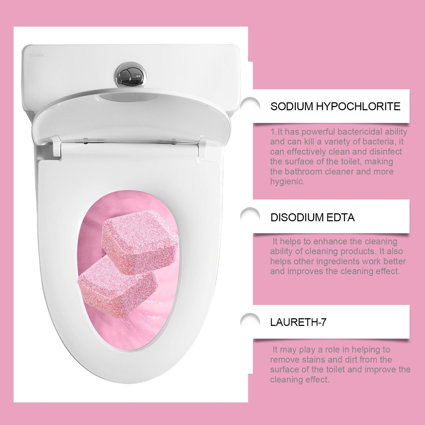 Jakehoe Toilet cleaning effervescent tablets Household toilet cleaning tablets for removing dirt and stains from toilets