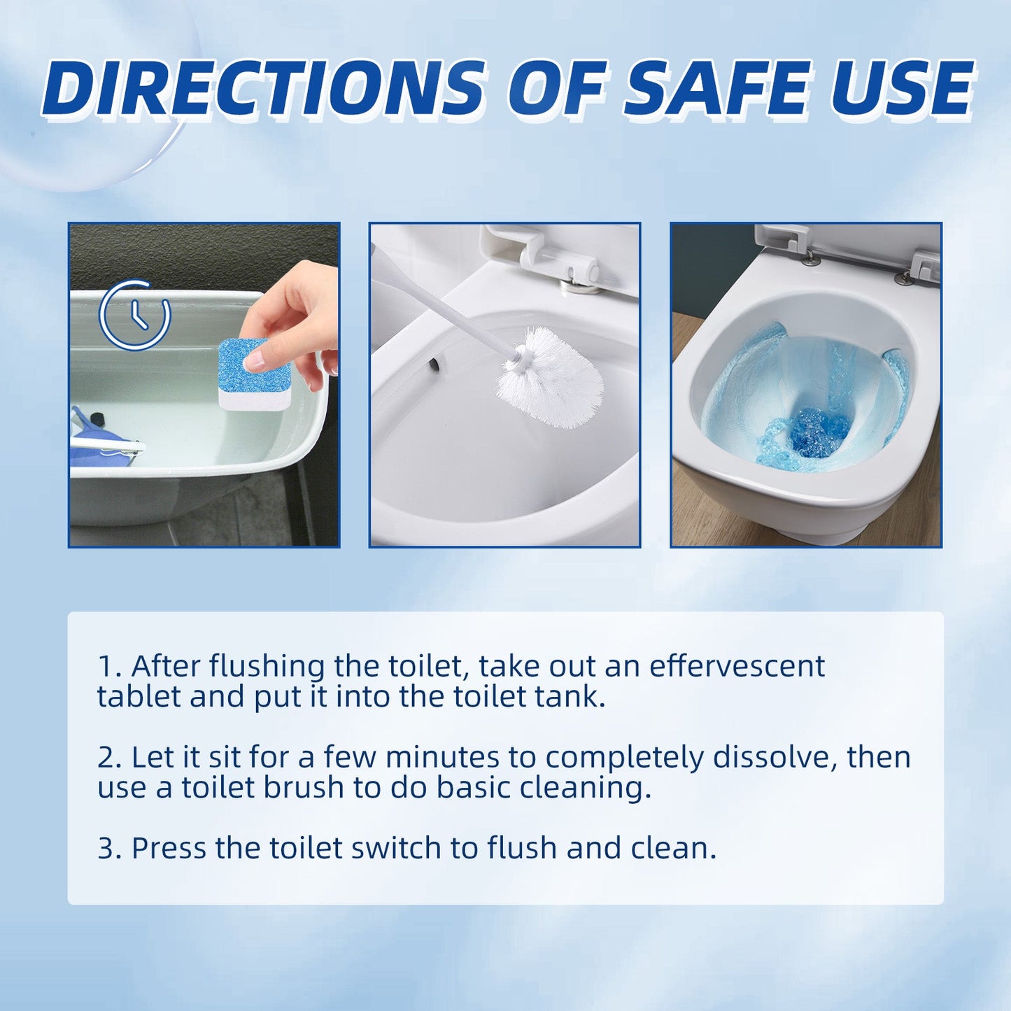 Jakehoe Toilet cleaning tablets（Barrel） Household Bathroom Toilet Deodorizing and Dirt-Removing Cleaning Tablets for Urine Stains