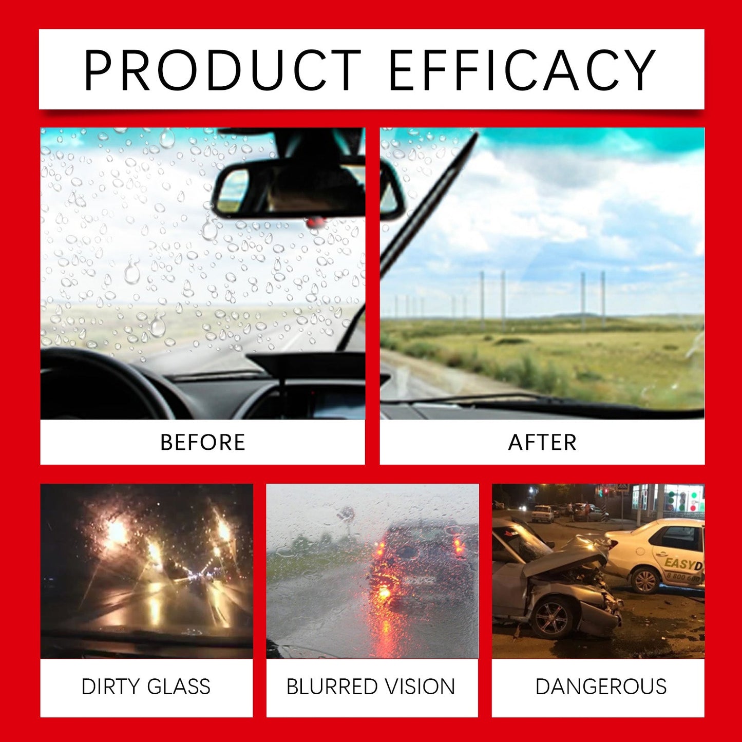 Homonth Car windshield effervescent tablets, car window rainproof, waterproof, anti-fog, cleaning car glass effervescent tablets