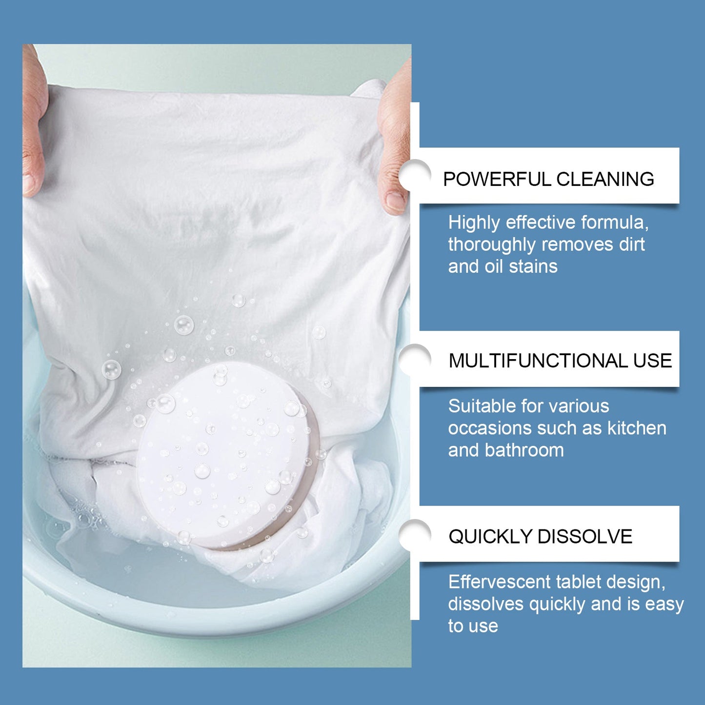Jue-Fish Multifunctional Active Oxygen Cleaning Tablets Multifunctional cleaning tablets for cleaning heavy grease and oil stains in the kitchen