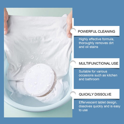 Jakehoe Multifunctional Cleaning Effervescent Tablets Gently cleans clothes, removes stains from bathroom and kitchen, and leaves a lasting fragrance