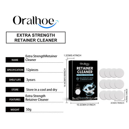 Oralhoe Denture Retainer Cleaning Tablets Cleans bad breath and leaves a pleasant scent, cleaning tablets for braces and dentures care
