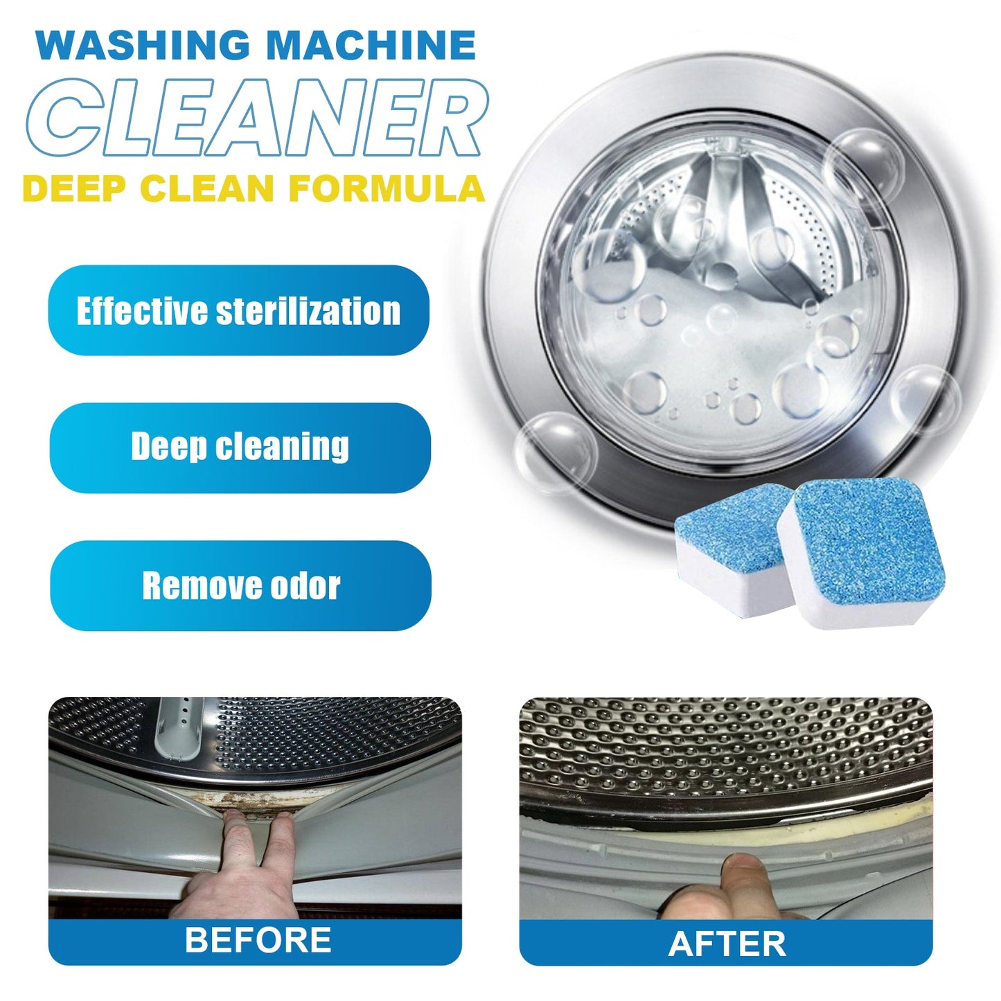 Jaysuing Washing machine deep cleaning tablets Drum-type washing machine water tank dirt cleaning and deodorizing cleaning tablets