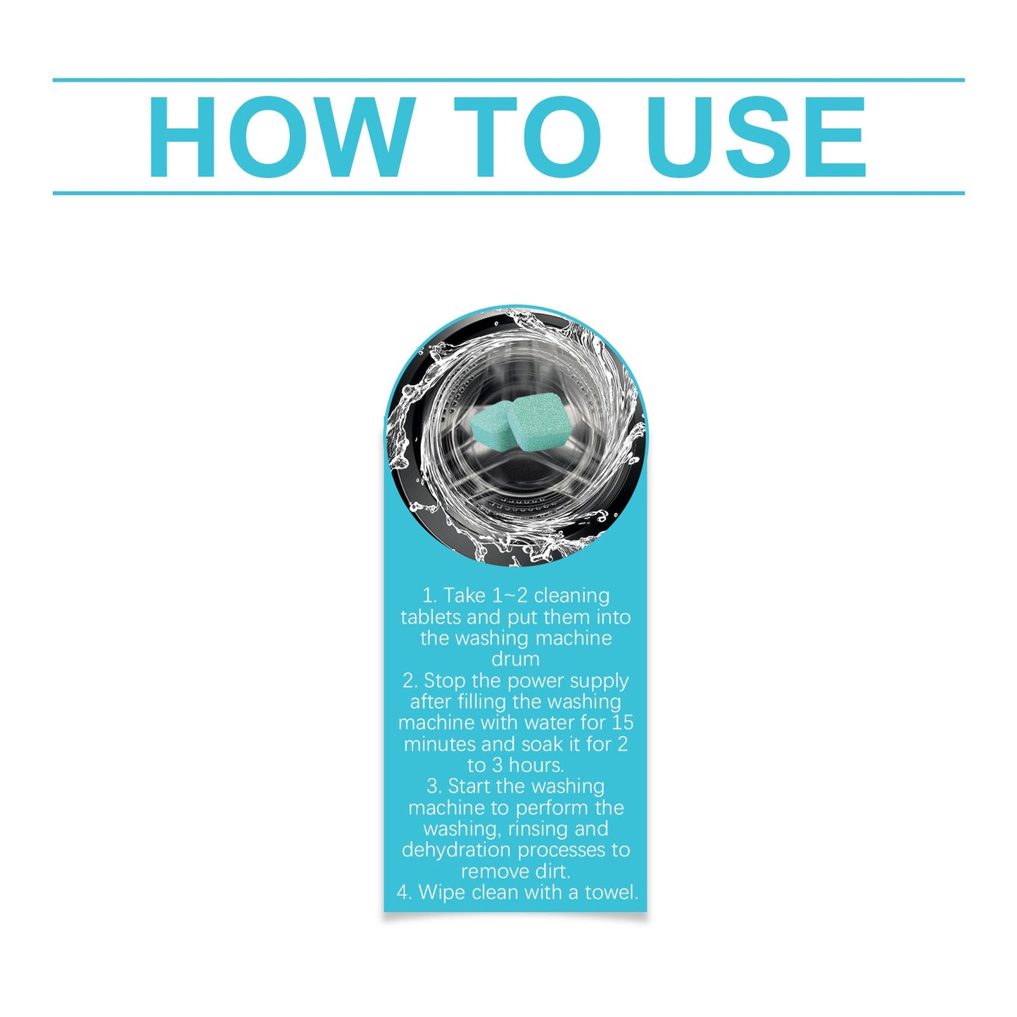 Jakehoe Washing machine cleaning tablets Cleaning the washing machine drum for household use, removing stains and scale