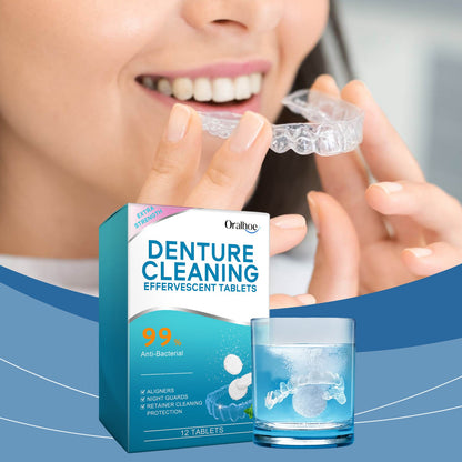 Oralhoe Denture cleaning effervescent tablets Gentle cleaning of denture stains, fresh and clean, daily portable effervescent tablets