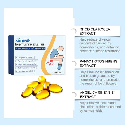 Ximonth Herbal Hemorrhoid Capsules Relieves Anal Discomfort, Eliminates Hemorrhoids, Body Care, Anal Comfort Care Capsules