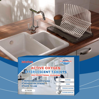 Jakehoe Multifunctional Cleaning Effervescent Tablets Gently cleans clothes, removes stains from bathroom and kitchen, and leaves a lasting fragrance