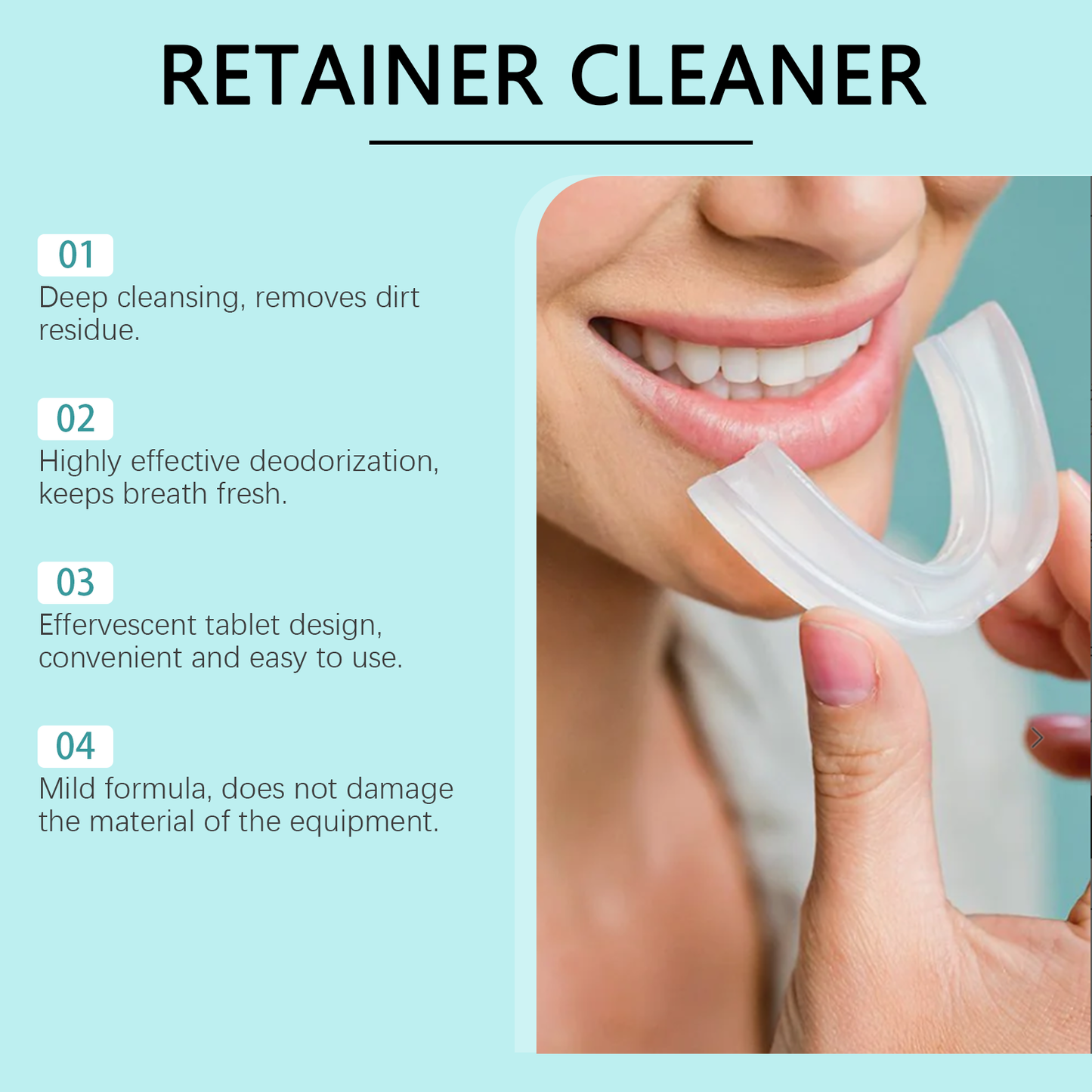 Oralhoe Denture Retainer Cleaning Tablets Tartar buildup cleaner, stain remover, denture care cleaning tablets