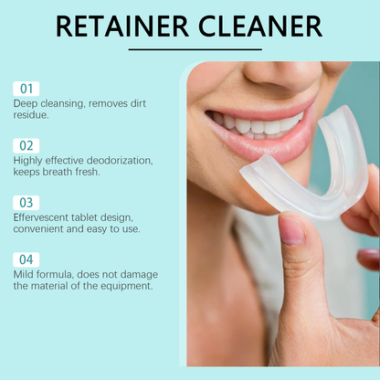 Oralhoe Denture Retainer Cleaning Tablets Tartar buildup cleaner, stain remover, denture care cleaning tablets