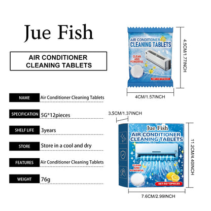 Jue-Fish Air conditioner cleaning effervescent tablets Air conditioner cleaning products, air conditioner care to keep the air fresh and hygienic