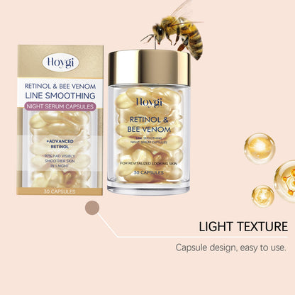Hoygi Retinol and Bee Venom Facial Capsules Gentle moisturizing facial skin firming and skin texture improving hydrating capsules