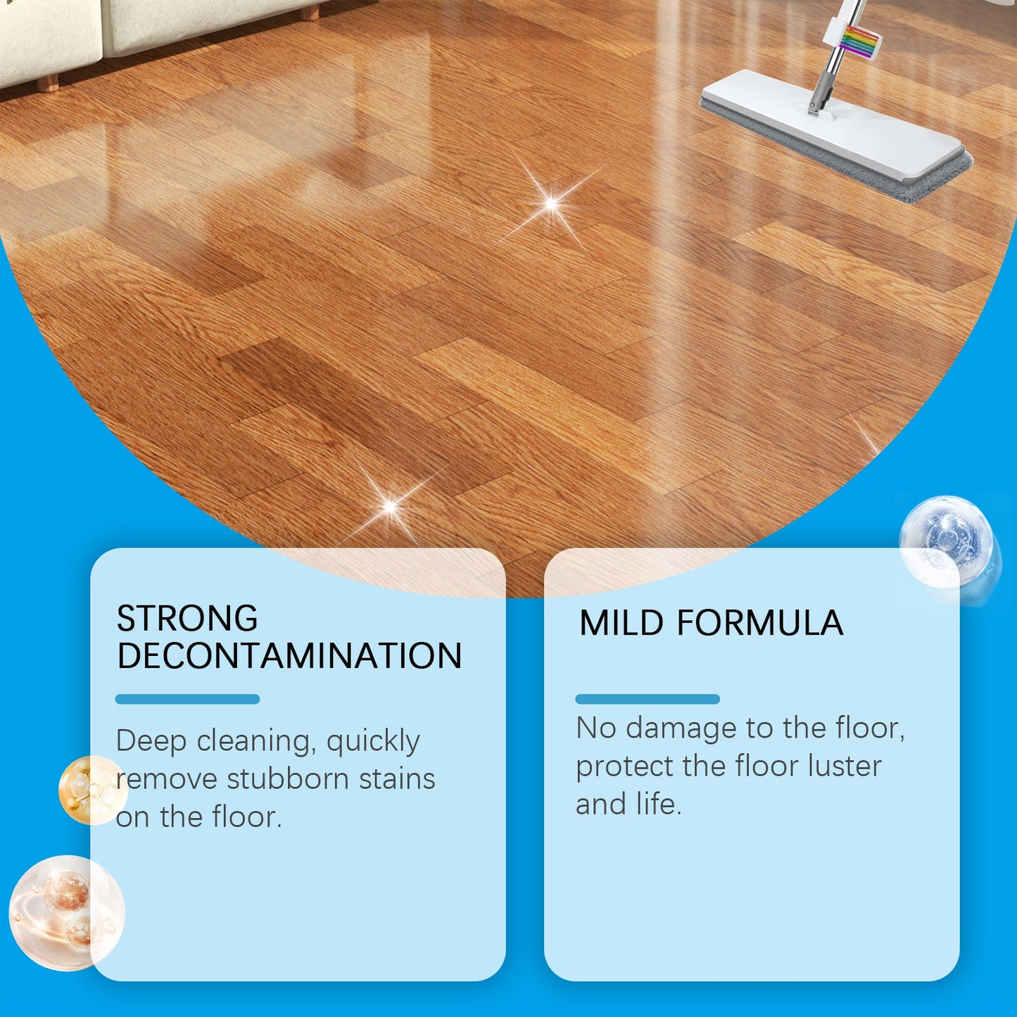 JUE FISH Floor Cleaning Effervescent Tablets Floor tile stain remover, descaler, brightener, polisher, cleaning effervescent tablets