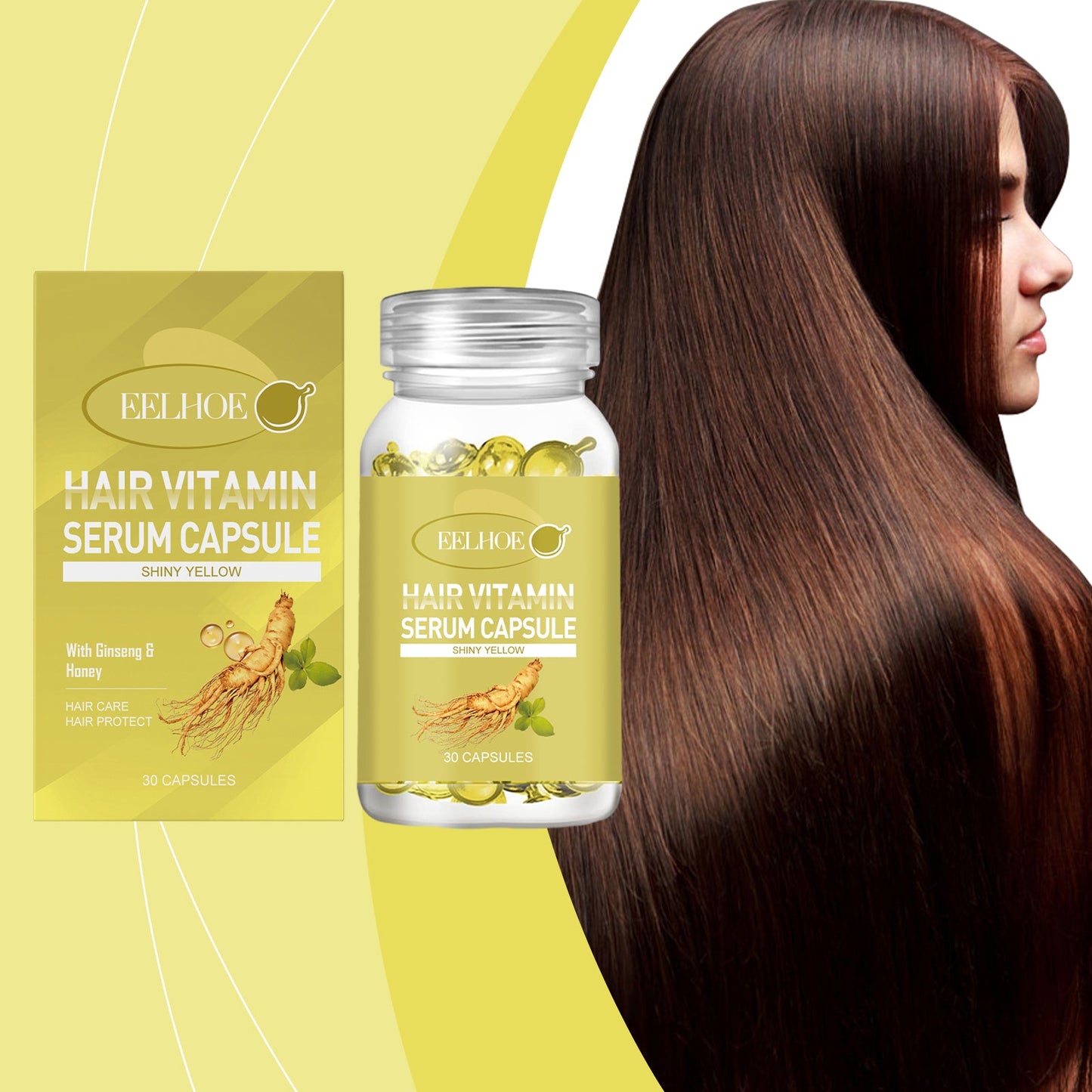 EELHOE Hair Oil Capsules Scalp care to improve dryness and frizz, smooth hair care oil, gentle and moisturizing