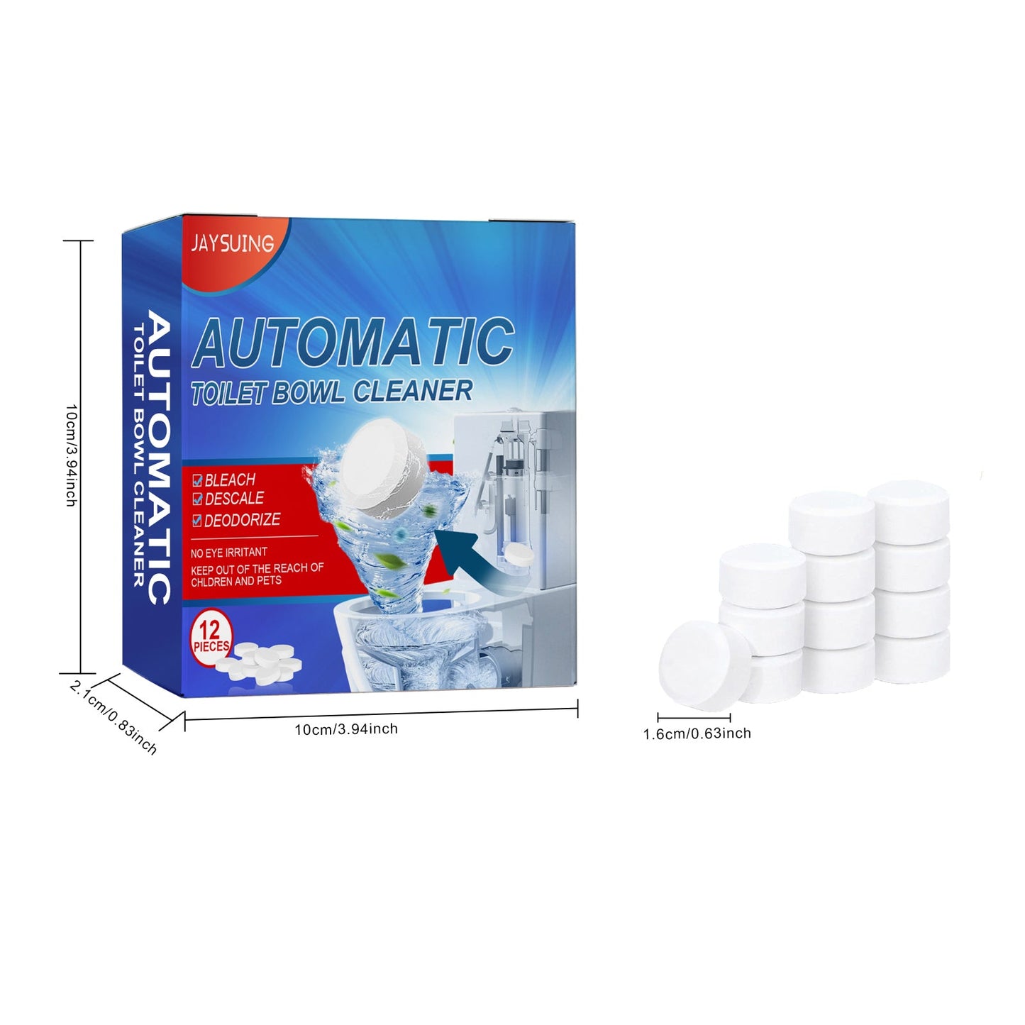 Jaysuing Cleaning tablets Household Toilet Deodorizing, Stain Removal, Descaling, and Cleaning Effervescent Tablets