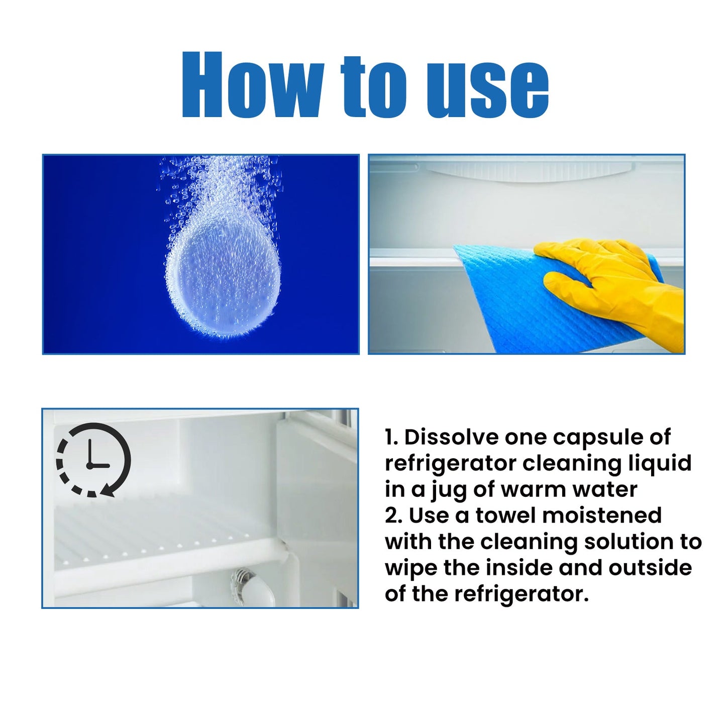 Jakehoe Refrigerator cleaning tablets Refrigerator and freezer deep cleaning, descaling, dirt removal, and odor-eliminating effervescent tablets