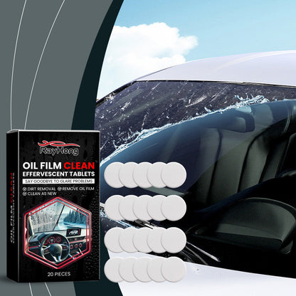 Rayhong Glass oil film cleaning tablets Front windshield oil film remover, stain remover, and brightening cleaning tablet