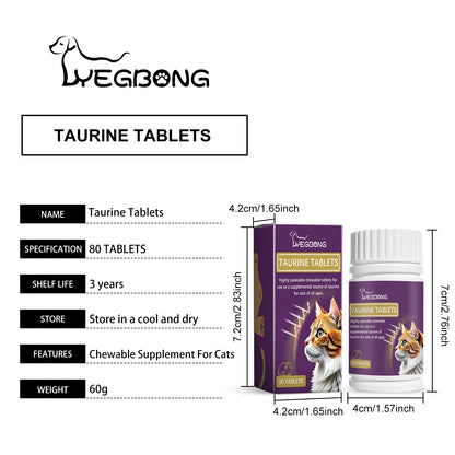 Yegbong Compound Taurine Tablets for Cats Pet nutritional supplement multi-vitamin taurine tablets for cats