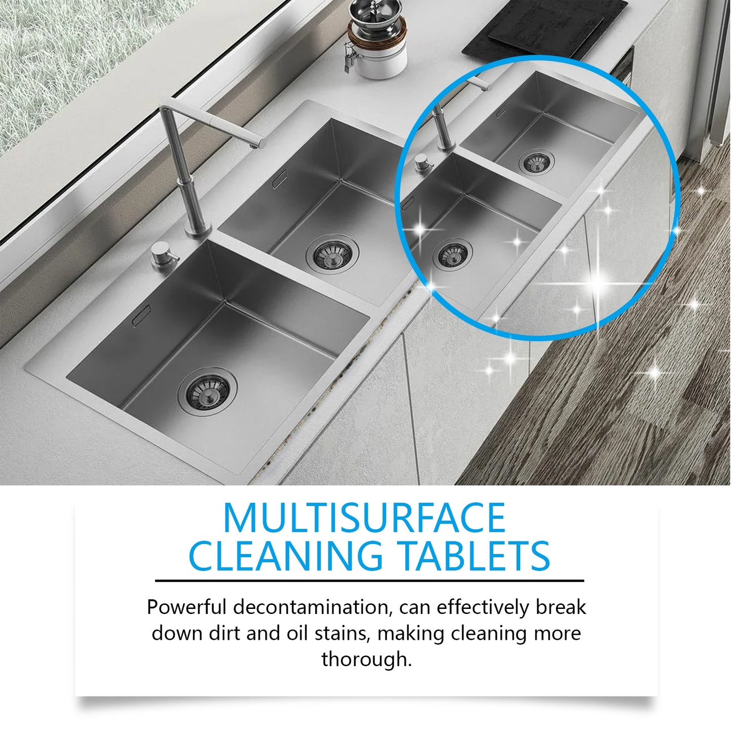 JUE FISH Multi-Surface Decontamination Effervescent Tablets Kitchen heavy grease and dirt cleaning stain remover effervescent tablets