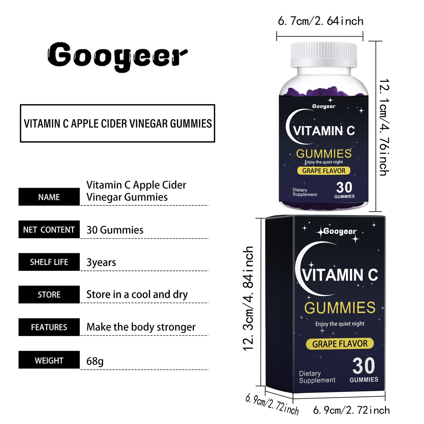 Googeer Melatonin gummies Vitamin C Gummy Body Supplement