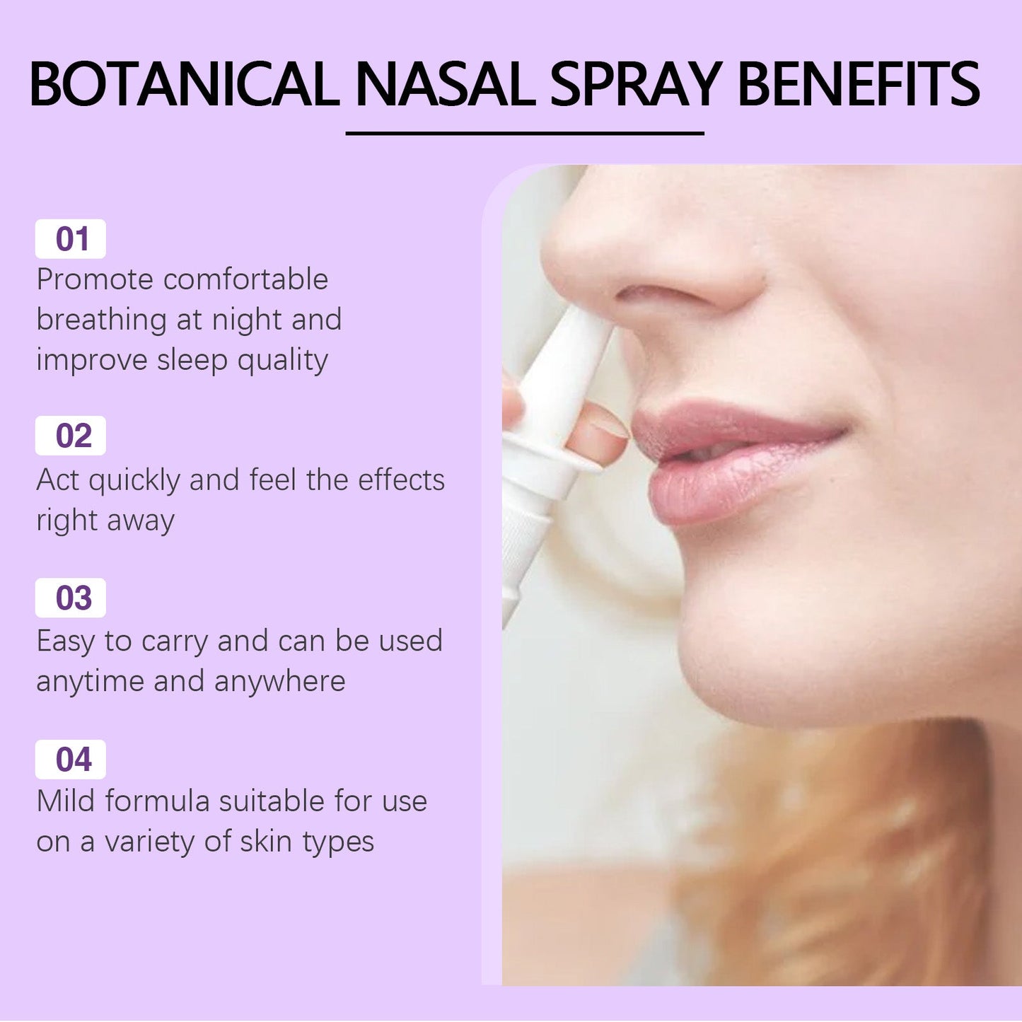 XIMONTH Snoring spray Home-use nasal spray for relieving nasal congestion, stopping snoring, and aiding sleep, with nasal cavity cleaning and care