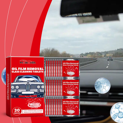 Homonth Car oil film cleaning tablets Car oil film cleaner for window glass, anti-rain and anti-fog cleaning tablets