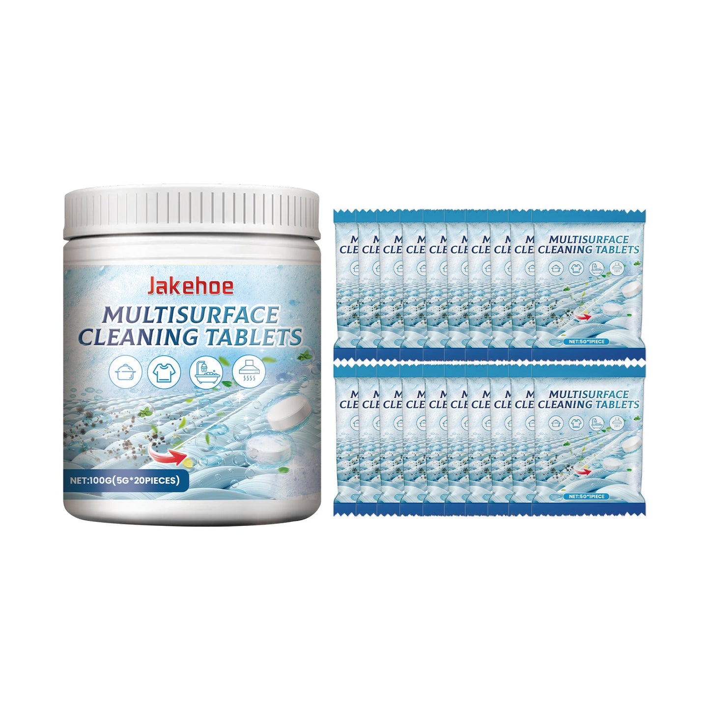 Jakehoe Multi-Surface Cleaning Effervescent Tablets Stove tiles, bathroom, kitchen mold and dirt cleaning