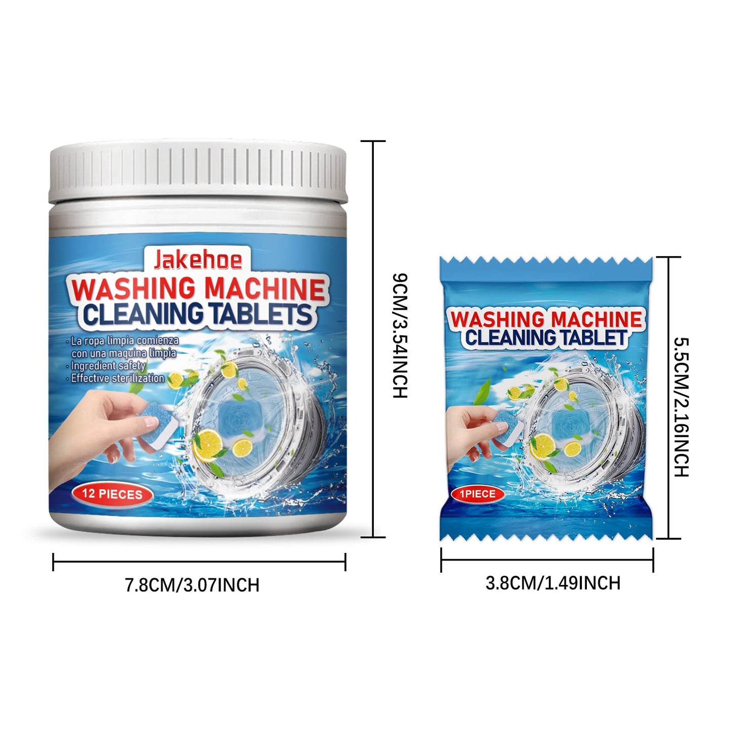 Jakehoe Washing machine cleaning tablets Washing machine tank cleaning tablets for removing dirt and odors