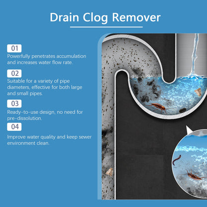 Jue-Fish Drain Cleaning Effervescent Tablets Kitchen and bathroom drain oil clog dissolving deodorizing cleaning effervescent tablets