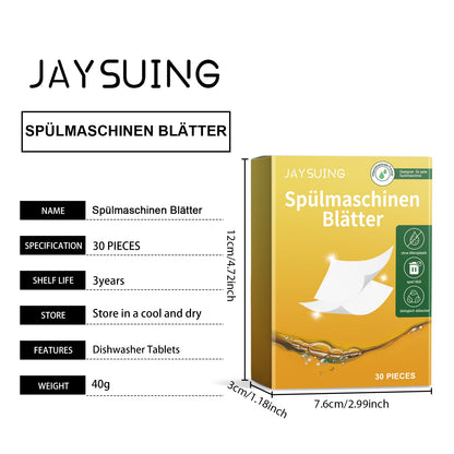 Jaysuing Dishwashing detergent tablets Kitchen utensil stain remover, oil remover, fresh and gentle dishwashing tablets