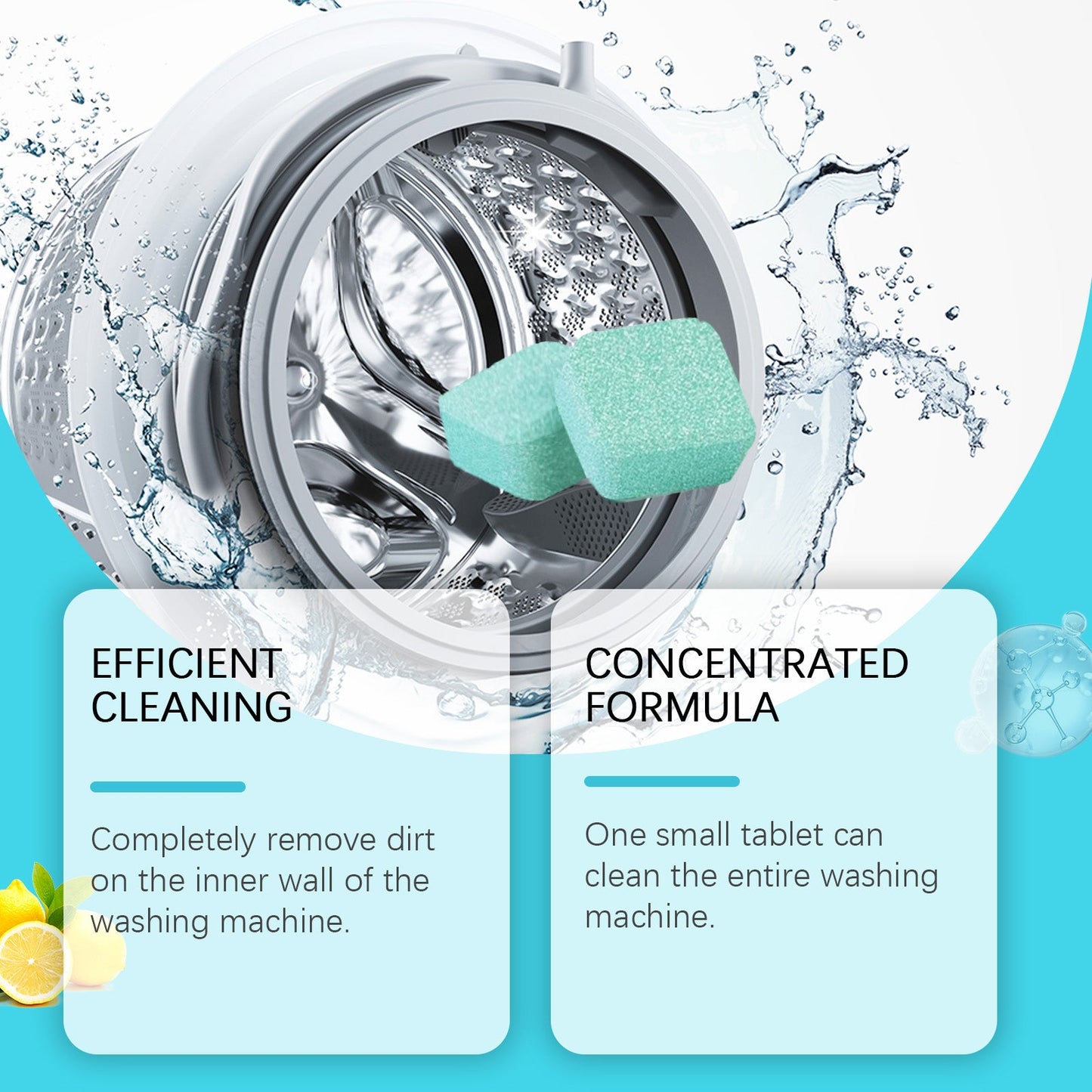 Jakehoe Washing machine cleaning tablets Cleaning the washing machine drum for household use, removing stains and scale