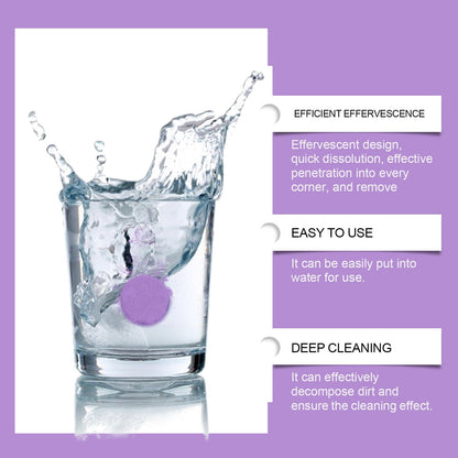 Oralhoe Purple Denture Retainer Cleaning Tablets Cleans stains, dental plaque buildup, and braces odor with cleaning tablets