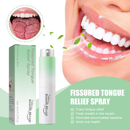 South Moon Cracked Tongue Relief Spray Relieves tongue cracks, freshens breath, and eliminates bad odor oral spray