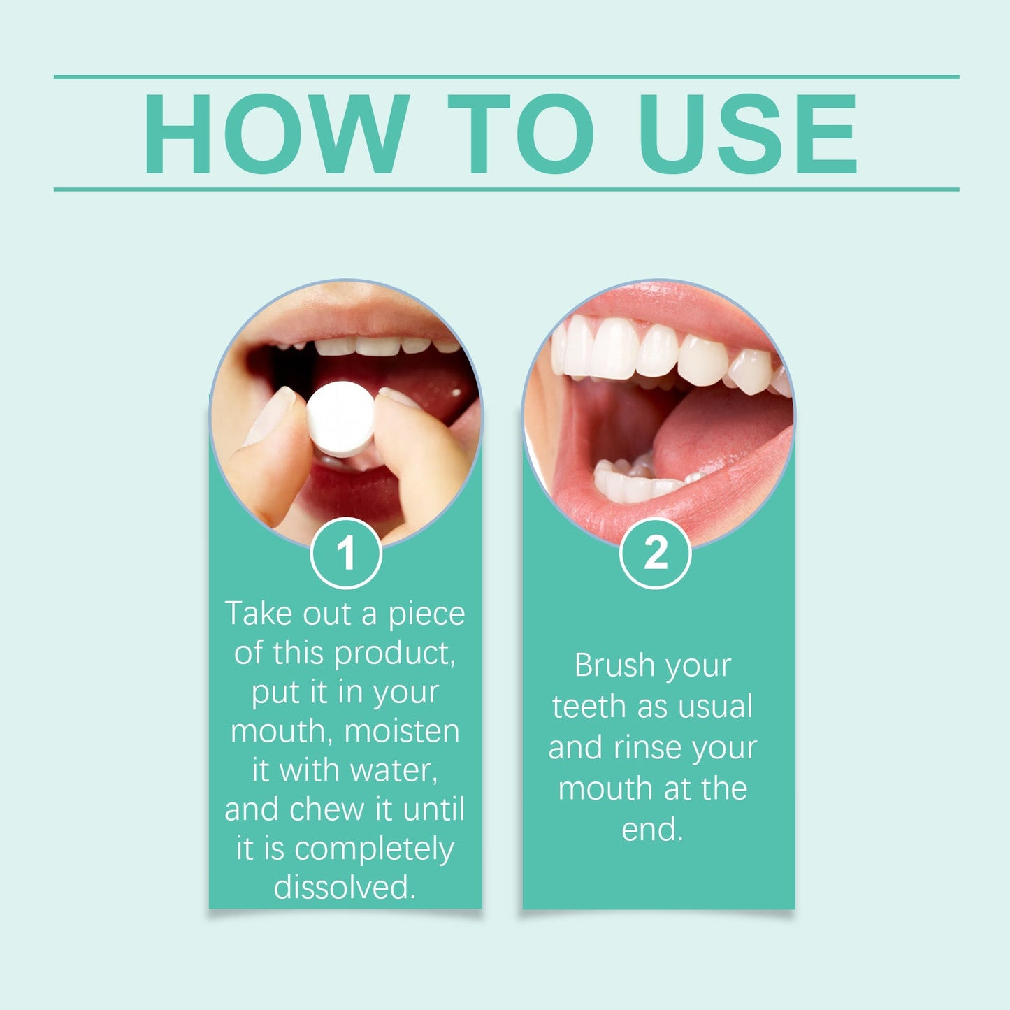 Oralhoe Mint Whitening Toothpaste Tablets Oral odor remover, breath freshener, portable toothpaste chewable tablets