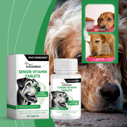 Yegbong Nutritional Vitamin Tablets for Middle-Aged and Elderly Dogs Provides comprehensive nutritional support to promote health and wellness food