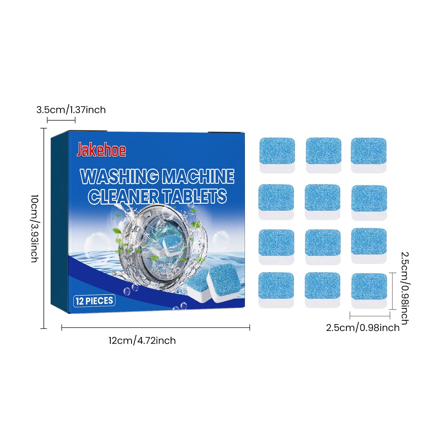 Jakehoe Washing machine cleaning tablets Washing machine tank stain cleaner effervescent tablets for automatic cleaning