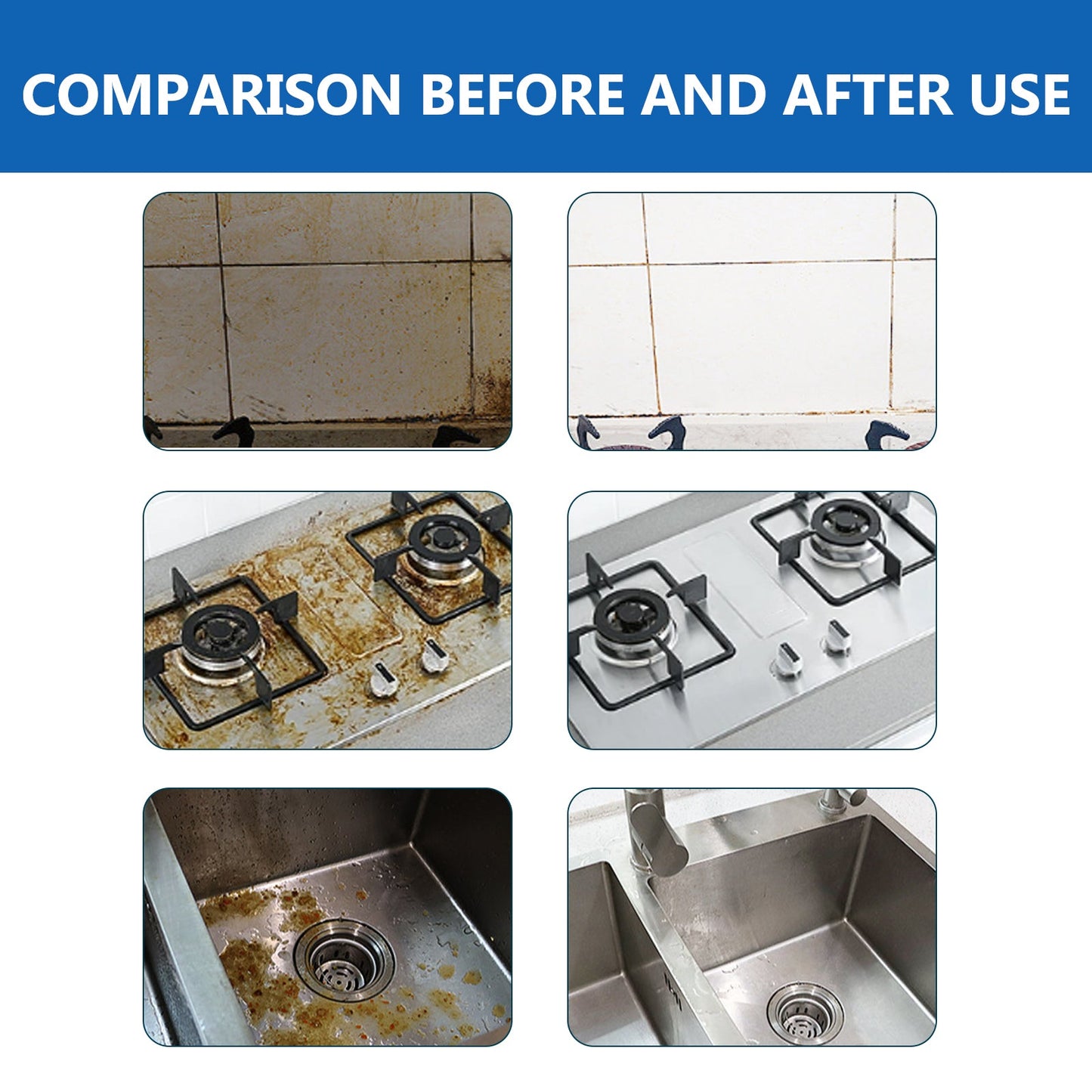 Jue-Fish Kitchen cleaning effervescent tablets Kitchen range hood and stove heavy grease and stain cleaning effervescent tablets