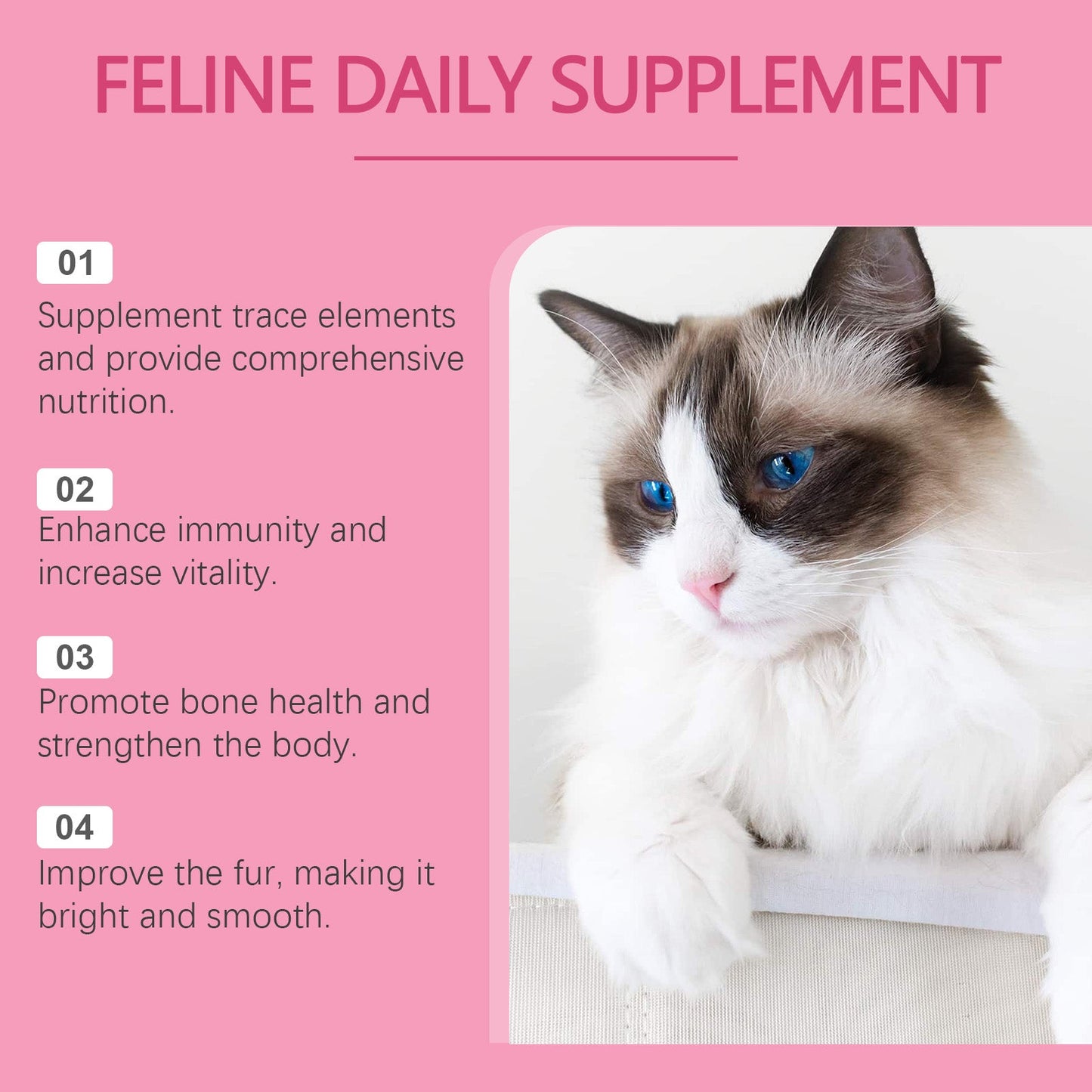 Yegbong Micro-element tablets for cats Vitamin supplements for cats to balance their diet and provide nutritional supplements