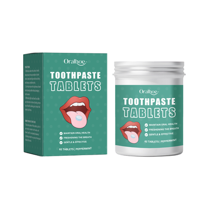 Oralhoe Cleaning toothpaste tablets Convenient, fresh, cleans teeth stains and yellowing, reduces bad odor, provides long-lasting protection