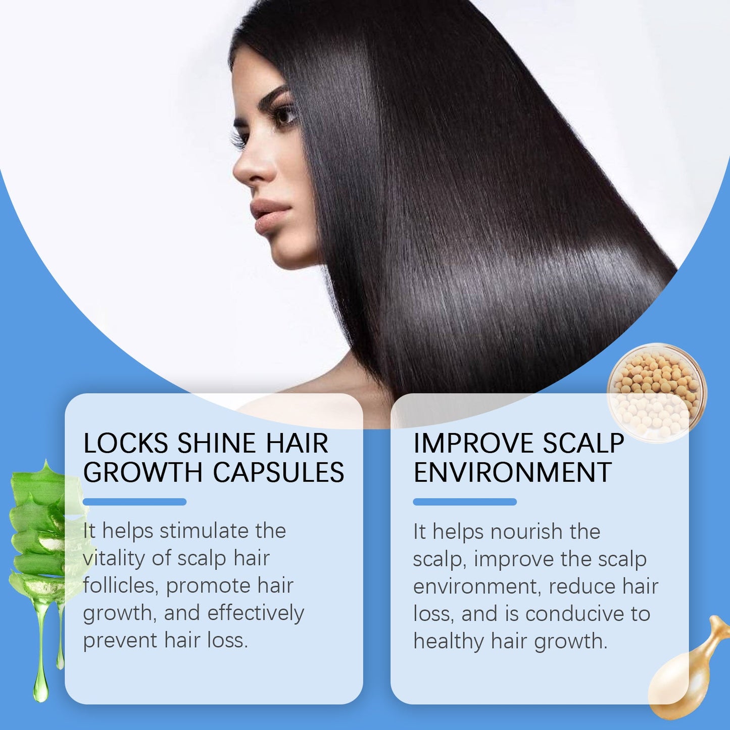 HOEGOA Hair Care Capsules Scalp Repair Essential Oil, Hair Smoothing Care Essence, No-Rinse Hair Care Capsules